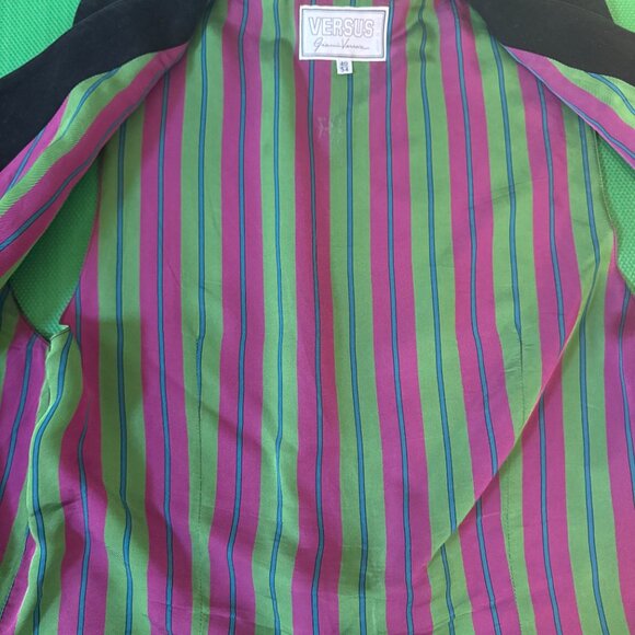 Gianni Versace Versus Black Velvet Vest Satin Back Buckle Belt Size 40/54 - Picture 3 of 6